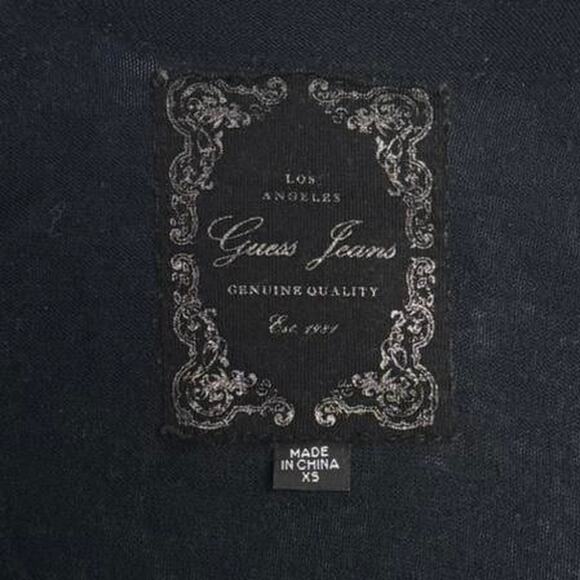 Guess Los Angeles Vintage Black Cardigan Fitted Slimming Button Down Size XS - Picture 3 of 7